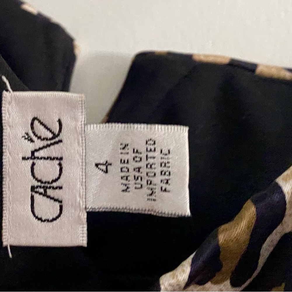 Cache Satin/Poly Leopard Print Dress. Sz 4. - image 5